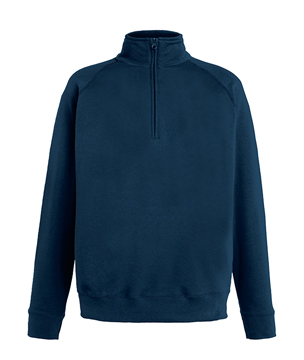 FELPA MEZZA ZIP LEGGERA ( FRUIT OF THE LOOM ) blu notte